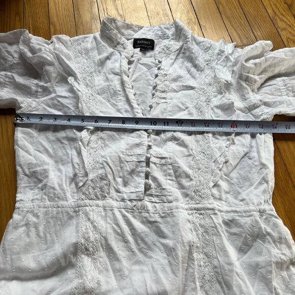 Bardot Size 12 XL White Henrietta 100% Cotton Eyelet Lace Swiss Dot Mini Dress - Picture 13 of 16